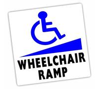 1 x W9E Disabled Wheelchair Ramp Sticker Self Adhesive Vinyl Sign Disabled Accessibility Decal Disability Label Mobility Shop Office 100mm