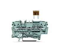 1 x WAGO 2002-1681 2 Conductor Blade Fuse Terminal Block Grey