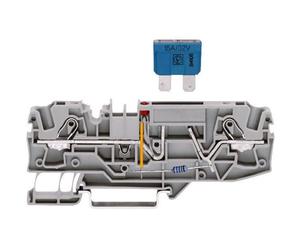 1 x WAGO 2006-1681 Mini Blade Fuse 2 Conductor Terminal Block Grey