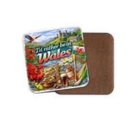 1 x Wales Souvenir Coaster - Welsh Symbols Castle Mountains Dragon Holiday #71346