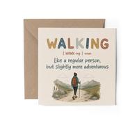 1 x Walking Greeting Card - Hiking Dictionary Description Sport Definition Funny Joke Hobby Job Birthday Gift #73094