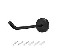 1 x Wall Hooks for Single Robe Towel Rail with Screws, Stainless Steel, 4.53 Inches, Black