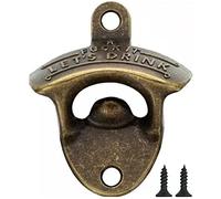 1 x Wall Mounted Bottle Opener It Let's Drink for Wall Mounting - Quickly Mount The Bottle Opener with The Screws Included (Retro)