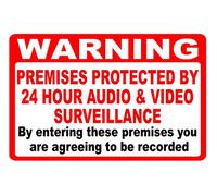 1 x Warning these Premises are protected by Audio and Video Surveillance CCTV Cameras - Self Adhesive Backed Sticker Sign A4 size (300 mm x 200 mm)