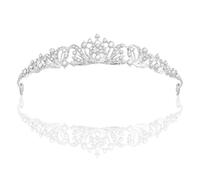 1 x Wedding Tiara Silver Princess Tiara with Rhinestones, Elegant Crown for Bride, Birthday & Costume Parties, High-Quality Hair Accessory for Women