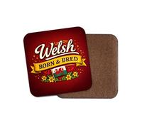 1 x Welsh Born & Bred Coaster - Wales Flag Dragon Home Men's Birthday Gift #71926