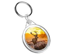 1 x Wildlife Stag Deer Winter - Keyring IR02 Mum Dad Kids Birthday #8110
