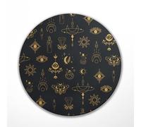 1 x Witchcraft Round Mouse Mat - Pattern Stars Witch Coven Magical Ritual Witchcraft Spiritual Mousemat Mousepad Pad PC IT Gift #82780