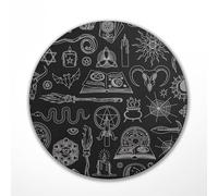 1 x Witchcraft Round Mouse Mat - Pattern Stars Witch Coven Magical Ritual Witchcraft Spiritual Mousemat Mousepad Pad PC IT Gift #82781