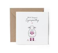 1 x With Deepest Sympathy Greeting Card - Cute Sheep Bereavement #47099