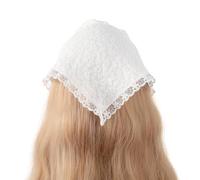1 x Women's Headband, Triangle Headband, Headband, Bandanas, Turban, Tie Hair Bands, Vintage Knitted Flowers Headscarf, Hair Scarf, Hair Band for Women and Girls, White B