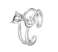 1 x Women's Ring Elegant Cute Fox Open Ring Adjustable Wedding Party Thumb Knuckle Ring Creative and Useful Durability