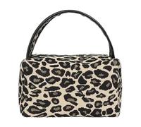 1 x women's toiletry bag, leopard print bag, make-up bag, cosmetic bag, large, perfect for women and girls, black, Contemporary