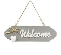 1 x Wooden Welcome Sign - 25.8 x 0.8 x 8 cm Personalised Direction Signs Sticker | Artificial Door Wreath with Welcome Sign Rustic