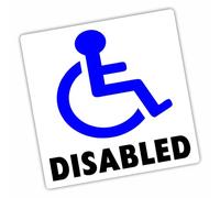 1 x Worded Disabled Sticker Disability Wheelchair Mobility Self Adhesive Car Van Taxi Mini Cab Coach Self Adhesive Sign 100mm D37