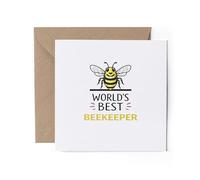 1 x World Best Beekeeper Greeting Card - Bee Animal Hobby Birthday Funny Joke Gift #84052