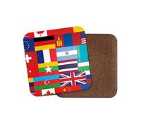 1 x World Flags Coaster - National Countries Travel Holiday Geography #12794
