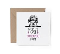 1 x World's Best Cockapoo Mum Greeting Card - Dog Mother's Day Birthday Gift #71423
