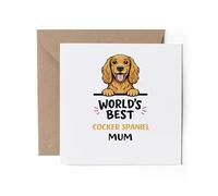 1 x World's Best Cocker Spaniel Mum Greeting Card - Dog Mother's Day Birthday Gift #71453