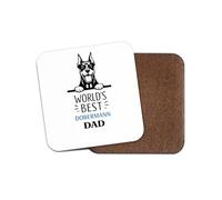 1 x World's Best Dobermann Dad Coaster - Dog Daddy Father's Day Birthday Gift #71440
