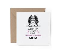 1 x World's Best Springer Spaniel Mum Greeting Card - Dog Mother's Day Birthday Gift #71434