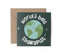 1 x World's Best Therapist Greeting Card - Therapy Number 1 No.1 Birthday Christmas Congratulations Thank You Celebration #81624