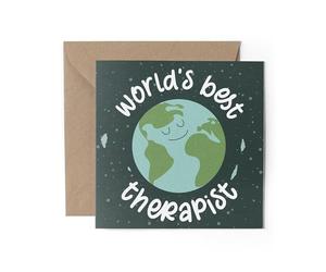 1 x World's Best Therapist Greeting Card - Therapy Number 1 No.1 Birthday Christmas Congratulations Thank You Celebration #81624