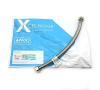 1 x WRAS Approved | 300mm x 1/2" x 1/2" BSP (10mm Inner bore) | Flexible Pipe Connector | Monobloc Mixer Kitchen Sink/Bathroom Basin Tap Stainless Steel Braided Flexi Pipe Tails | Xcel Home™