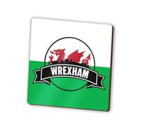 1 x Wrexham Square Magnet - Wales Welsh Dragon Flag UK Skyline Landmarks City Fridge Magnetic Travel Holiday Family Friend Women Men #83156