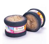1 x Yarn Art Flowers Yarn 55% Cotton 45% Acrylic 250gr 1000 m (1093.60 yds) Multicolor Cotton Yarn, Crochet, 59 Colours (297)
