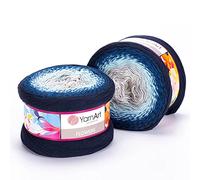 1 x Yarn Art Flowers Yarn 55% Cotton 45% Acrylic 250gr 1000 m (1093.60 yds) Multicolor Cotton Yarn, Crochet, 59 Colours (261)
