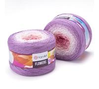 1 x Yarn Art Flowers Yarn 55% Cotton 45% Acrylic 250gr 1000 m (1093.60 yds) Multicolor Cotton Yarn, Crochet, 59 Colours (305)