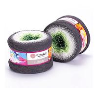 1 x Yarn Art Flowers Yarn 55% Cotton 45% Acrylic 250gr 1000 m (1093.60 yds) Multicolor Cotton Yarn, Crochet, 59 Colours (291)