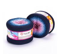 1 x Yarn Art Flowers Yarn 55% Cotton 45% Acrylic 250gr 1000 m (1093.60 yds) Multicolor Cotton Yarn, Crochet, 59 Colours (273)