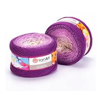 1 x Yarn Art Flowers Yarn 55% Cotton 45% Acrylic 250gr 1000 m (1093.60 yds) Multicolor Cotton Yarn, Crochet, 59 Colours (290)