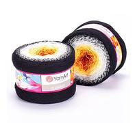 1 x Yarn Art Flowers Yarn 55% Cotton 45% Acrylic 250gr 1000 m (1093.60 yds) Multicolor Cotton Yarn, Crochet, 59 Colours (259)
