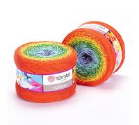 1 x Yarn Art Flowers Yarn 55% Cotton 45% Acrylic 250gr 1000 m (1093.60 yds) Multicolor Cotton Yarn, Crochet, 59 Colours (255)