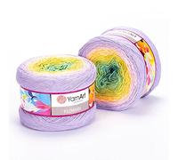 1 x Yarn Art Flowers Yarn 55% Cotton 45% Acrylic 250gr 1000 m (1093.60 yds) Multicolor Cotton Yarn, Crochet, 59 Colours (285)