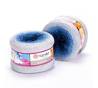 1 x Yarn Art Flowers Yarn 55% Cotton 45% Acrylic 250gr 1000 m (1093.60 yds) Multicolor Cotton Yarn, Crochet, 59 Colours (271)