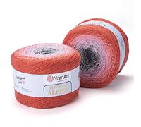 1 x Yarn Flowers Alpaca 20% Alpaca 80% Acrylic Weight 250g Length 940m (1028 Yards) Multicolor Rainbow, 40 Colours (421)