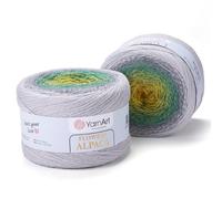 1 x Yarn Flowers Alpaca 20% Alpaca 80% Acrylic Weight 250g Length 940m (1028 Yards) Multicolor Rainbow, 40 Colours (424)