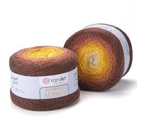 1 x Yarn Flowers Alpaca 20% Alpaca 80% Acrylic Weight 250g Length 940m (1028 Yards) Multicolor Rainbow, 40 Colours (437)