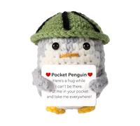 1 x YceLon Motivational Gift Positive Penguin Knitting Wool, Get Well Gifts for Cancer Patients, You Create the Gift, Positive Potato Handmade Comfort Penguin
