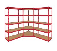 MonsterShop Z-Rax 90cm Racking Bundle Corner Shelving and 2 Garage Racking Bays