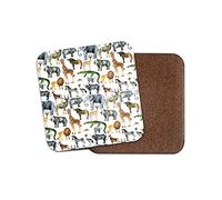 1 x Zoo Animals Coaster - Wild Elephant Zebra Lion Rhino Giraffe Kids #15319