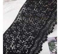 1 Yard 30cm Lace Edge Trim Ribbon Wide Decorative Fabric Floral Lace Ribbon Webbing Fabric Tulle Lace Edging Trimming Lace Fabric Ribbon for Dressmaking Sewing Gift Wrapping Bridal Wedding (Black)