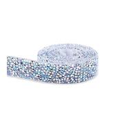 1 Yard Glitter White Resin Rhinestone Ribbons 20mm Self Adhesive Bling Rhinestone Trim Roll,Resin Diamond Strips for Glitter DIY