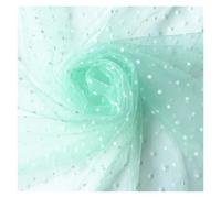 1 Yard Nylon Tulle Fabric Super Soft Fine Mesh DIY Sewing Pageant Wedding Decoration Dress Material for DIY Sewing Crafts(Green(White spot))