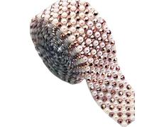 1 Yard Resin Rhinestone Diamond Ribbons,Self Adhesive Bronze Rhinestone Strips Trim Bling Stickers Wrap Crystal Roll for Glitter Clothes,2CM
