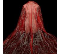 1 Yard Sequin Texture Mesh Fabric For Fashion Design Projects Costume Development Event Styling Craft Supplies And Decorative Sewing Applications(Red)